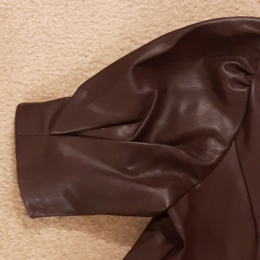Faux Leather Peplum Top - Picture 5 of 7